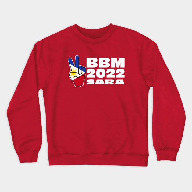 Red BBM 2022 Bongbong Marcos Sara Philippines Flag Crewneck Sweatshirt by Jas-Kei Designs